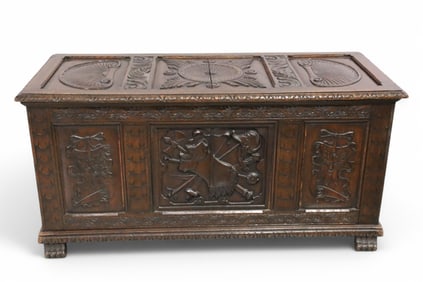 CARVED 1900'S SPANISH TRUNK