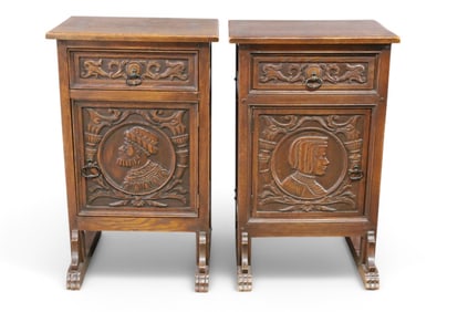 PAIR OF SPANISH STYLE NIGHTSTANDS