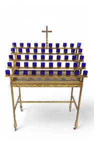 BRASS CATHOLIC CANDLE STAND