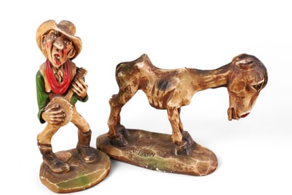 2 VINTAGE WESTERN PLASTER FIGURES