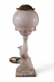 ALABASTER BIRD TABLE LAMP