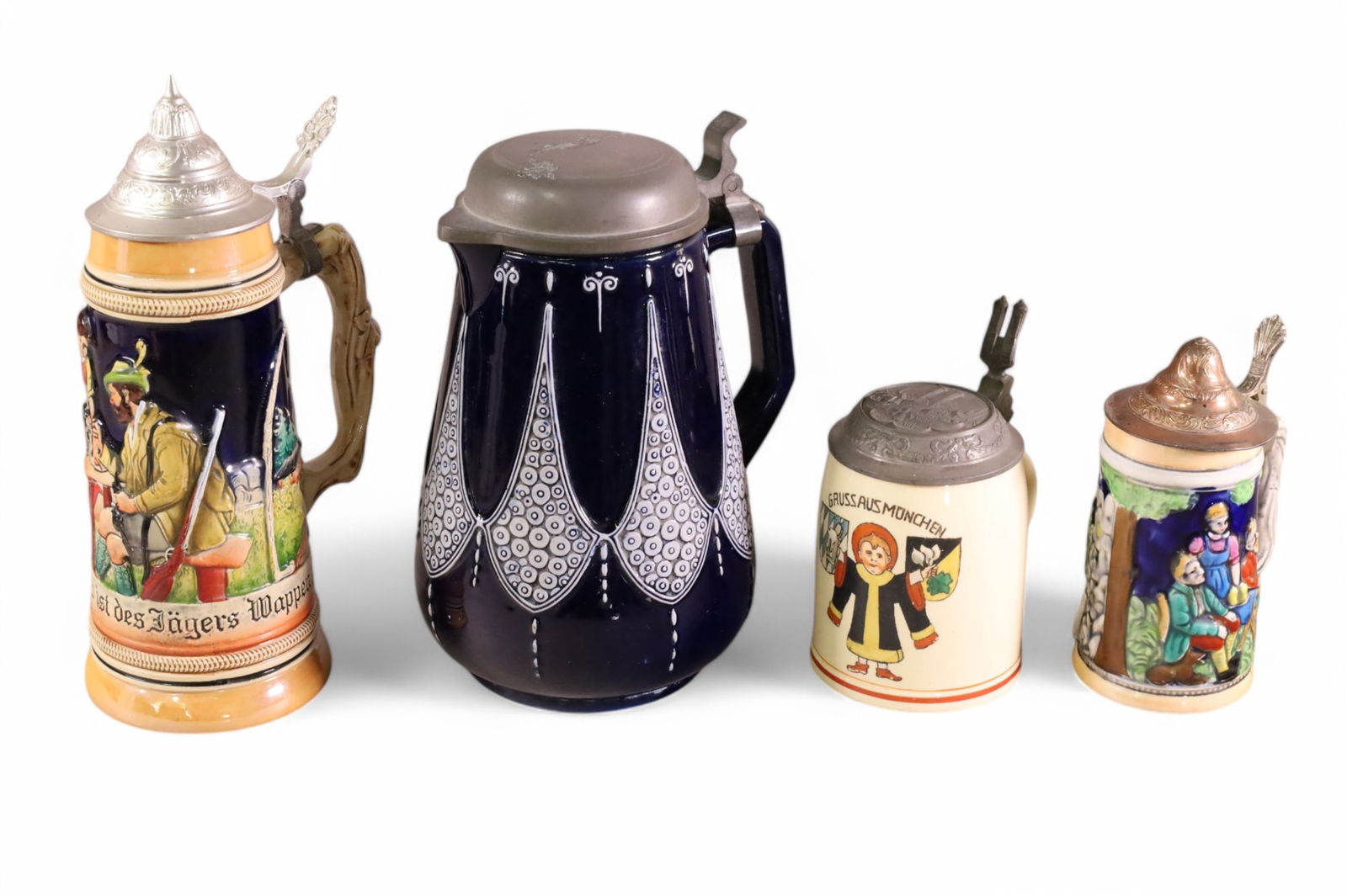 4 GERMAN BEER STEINS (1 of 4)