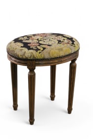 FRENCH NEEDLEPOINT STOOL