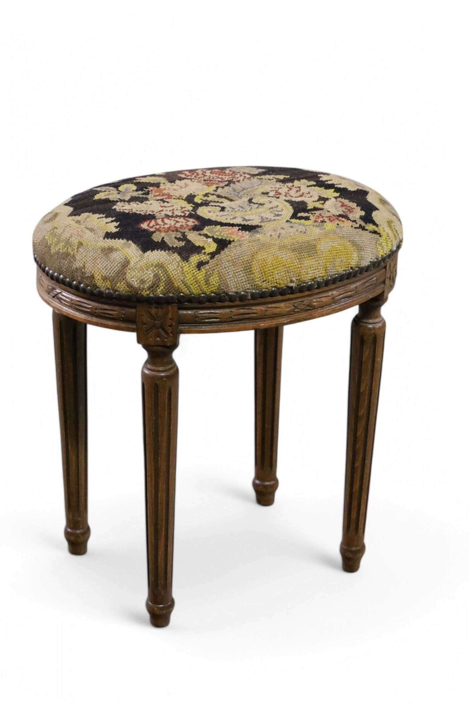 FRENCH NEEDLEPOINT STOOL (1 of 2)