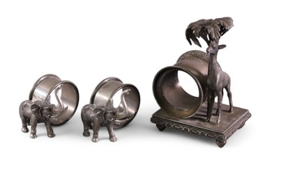 3 VICTORIAN FIGURAL NAPKIN RINGS