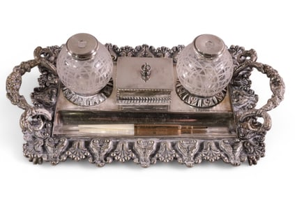 SILVERPLATED INKWELL
