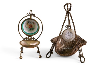 2 POCKET WATCH HOLDERS