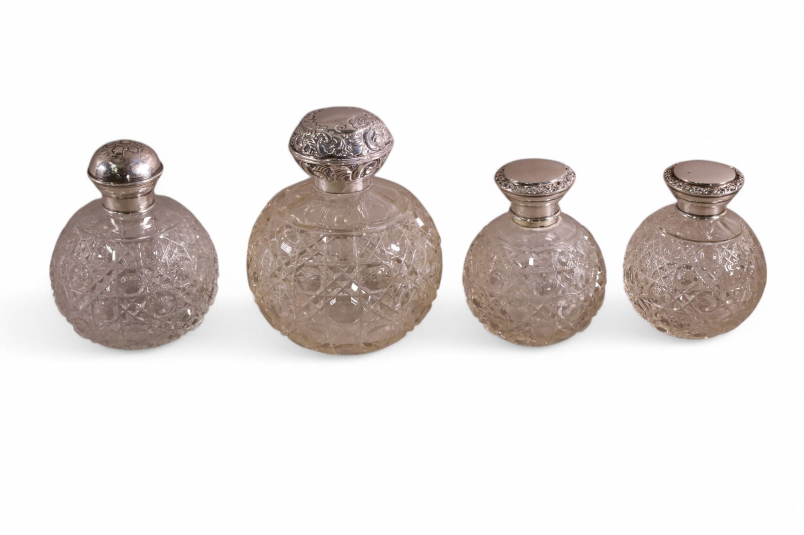 4 CUT GLASS PERFUMES (1 of 4)