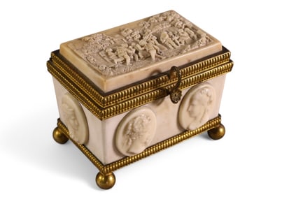 19TH CENTURY IVORINE JEWELRY CASKET