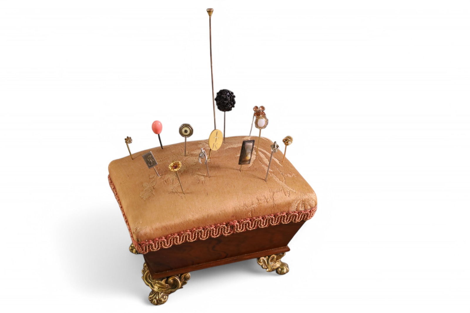 VICTORIAN PIN CUSHION W/ PINS (1 of 3)