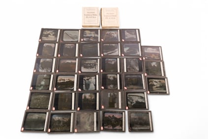 33 ASAHEL CURTIS GLASS SLIDES