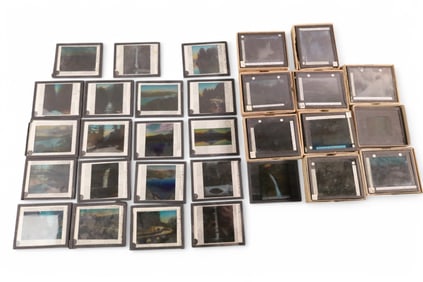APPROX 80 GLASS LANTERN SLIDES