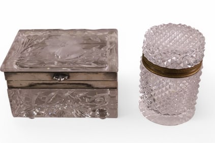 2 CRYSTAL DRESSER BOXES