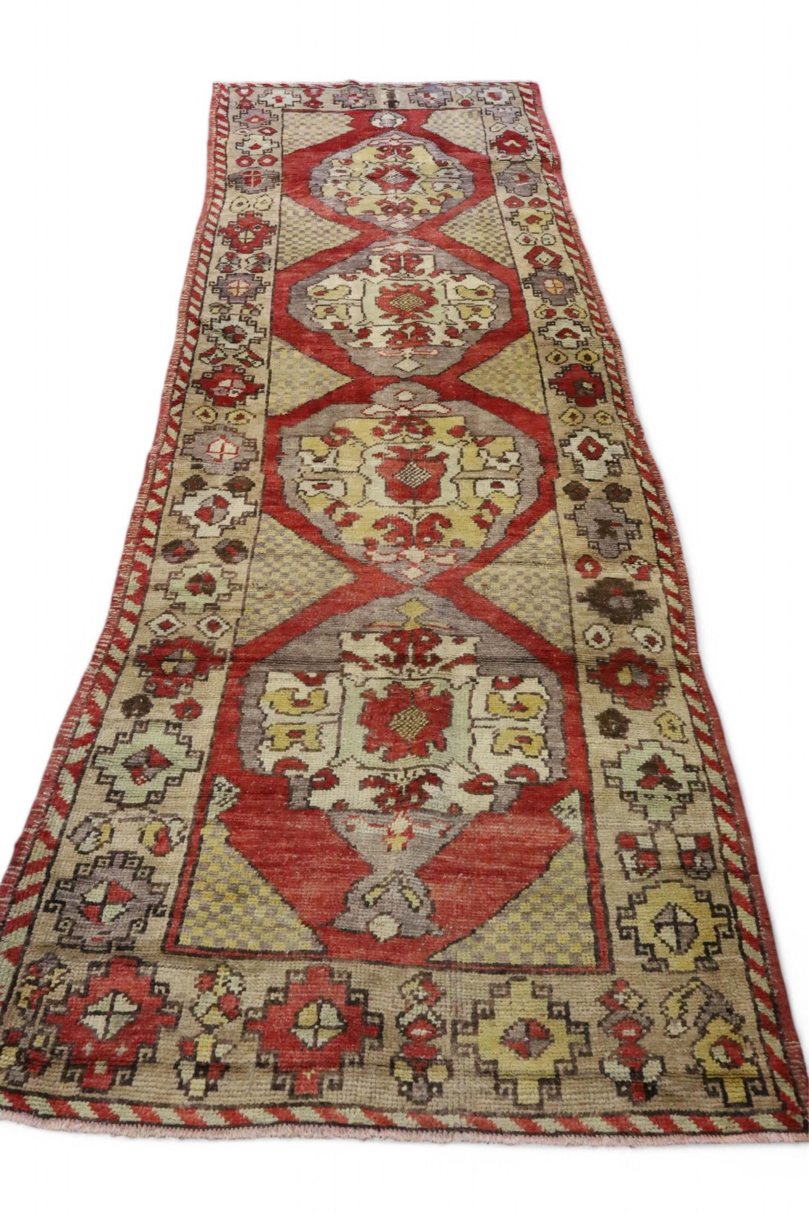 APPROX 10' 9" x 3' 10" HANDMADE WOOL RUG (1 of 4)