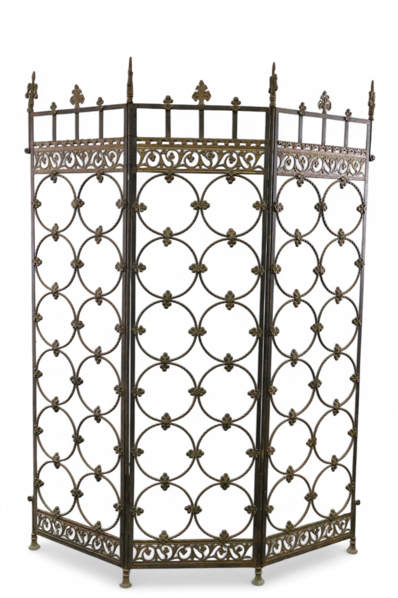 1920'S 3 PANEL SPANISH STYLE IRON SCREEN (1 of 5)
