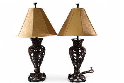 PAIR OF CONTEMPORARY BRONZE TABLE LAMPS