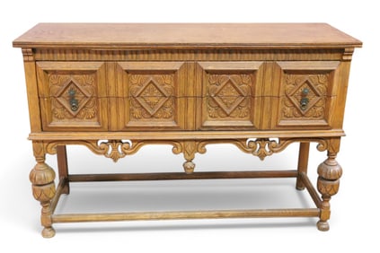 1920'S OAK SPANISH STYLE SERVER