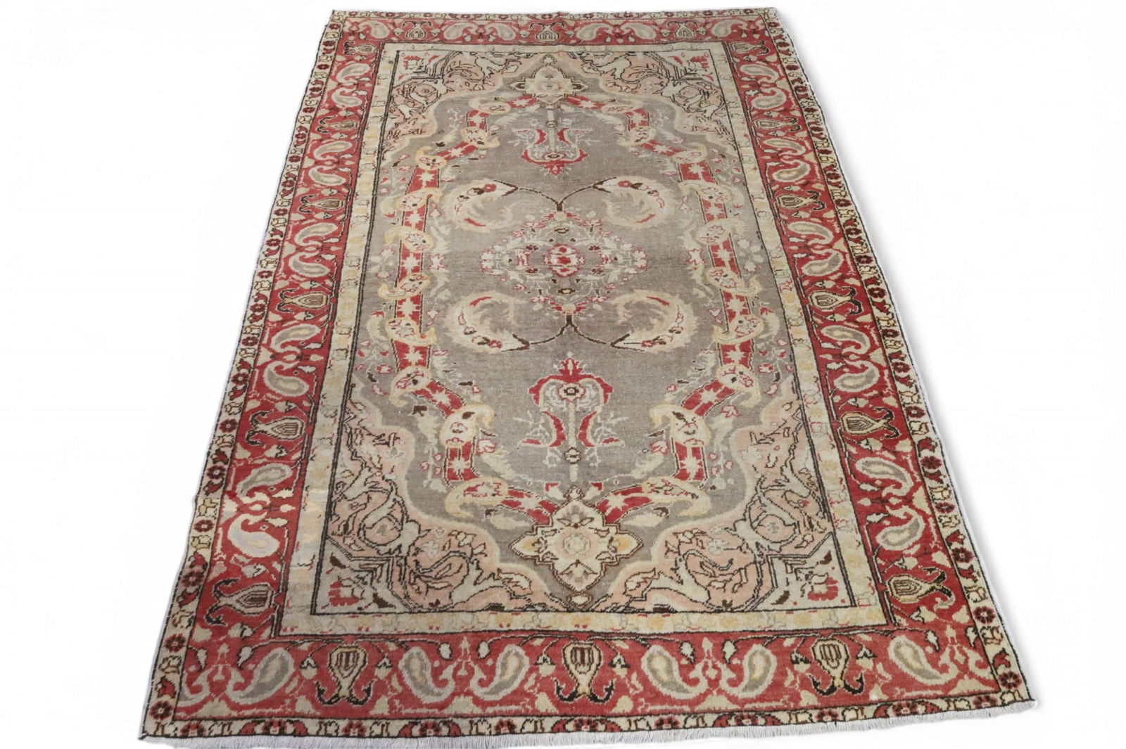 APPROX 4' 3" x 6' 2" HANDMADE WOOL RUG (1 of 4)