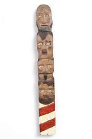 ANTIQUE FOLK ART BARBER TOTEM POLE