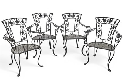 SET OF 4 VINTAGE METAL PATIO CHAIRS