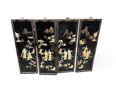 CHINESE 4 PANEL WALL PLAQUE