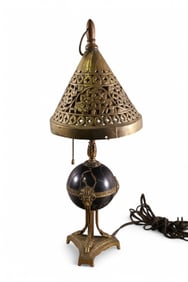 1920'S MARBLE & BRONZE TABLE LAMP
