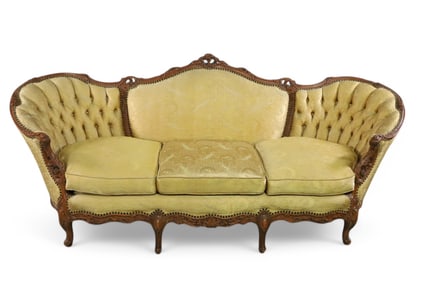 1930'S CARVED FRENCH STYLE SOFA