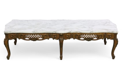 FRENCH STYLE MARBLE TOP COFFEE TABLE