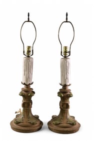 PAIR OF PLASTER TABLE LAMPS