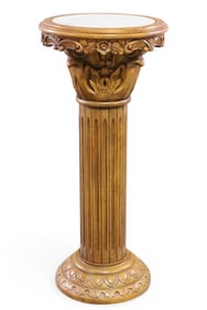 MARBLE TOP PEDESTAL
