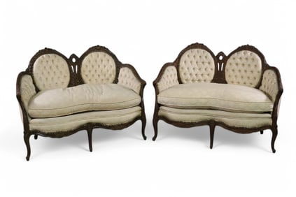PAIR OF FRENCH STYLE SETTEES