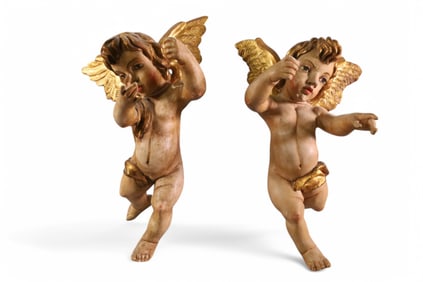 PAIR OF CHERUB FIGURES