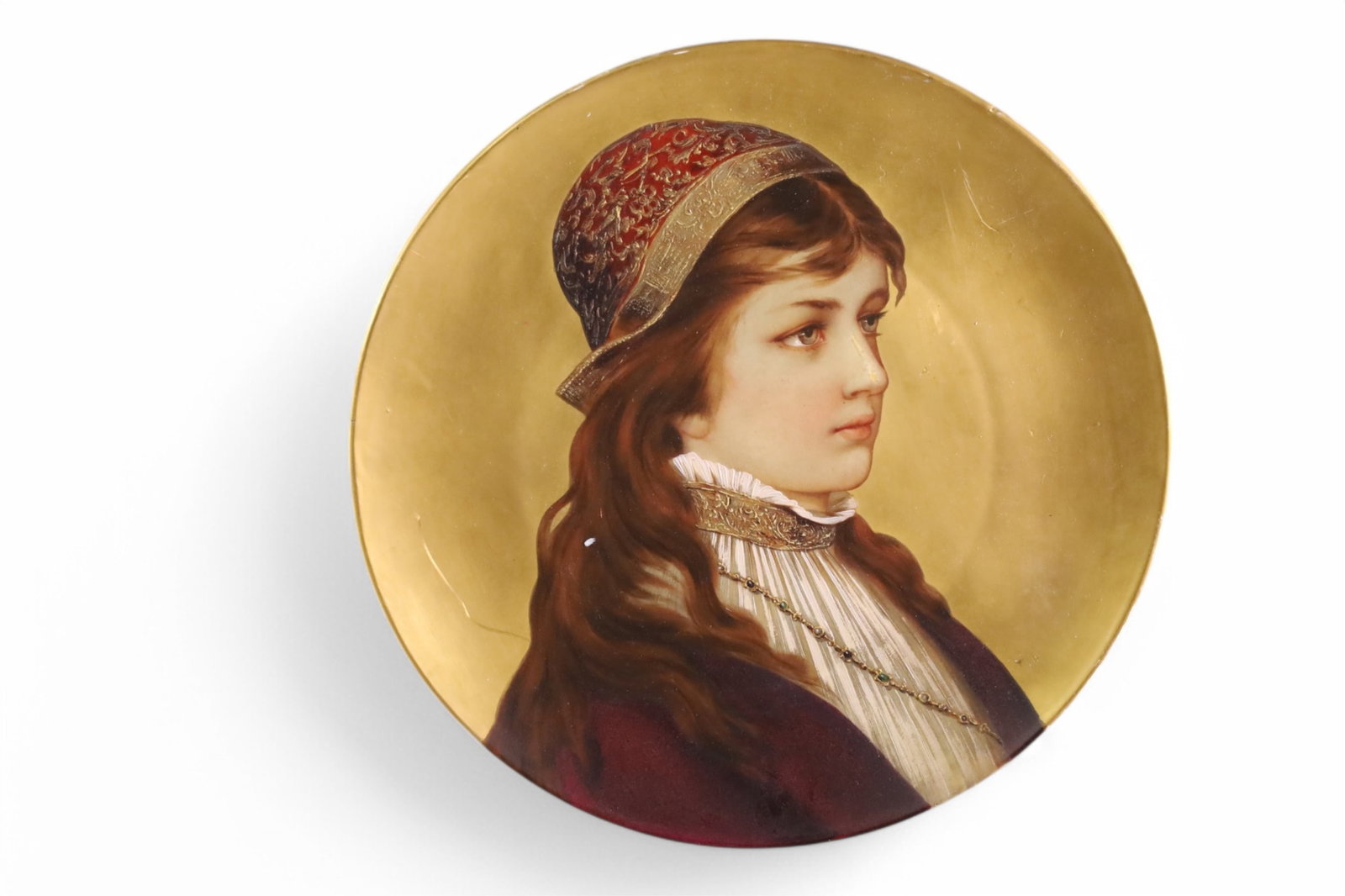 LARGE HAND PAINTED PORCELAIN PLATTER (1 of 3)