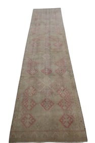 APPROX 2' 11" x 11' 7" HANDMADE WOOL RUNNER RUG