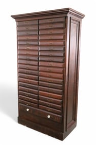 LARGE ANTIQUE PINE 37 DRAWER CABINET