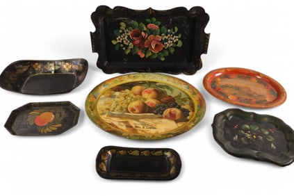 ANTIQUE METAL TOLE TRAYS