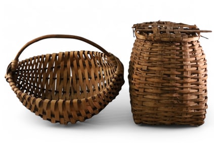 2 LARGE ANTIQUE BASKETS