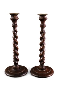 ENGLISH OAK CANDLESTICKS