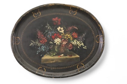 LARGE 19TH CENTURY PAPIER MACHE TRAY