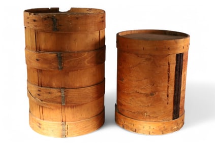 2 LARGE PRIMITIVE CONTAINERS