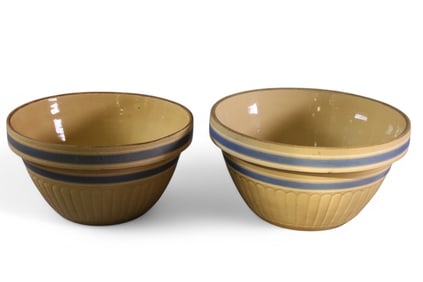 2 STONEWARE BOWLS