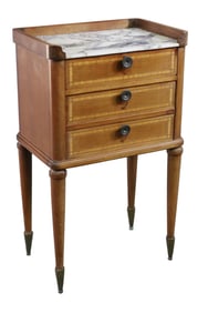 ANTIQUE FRENCH MARBLE TOP NIGHTSTAND