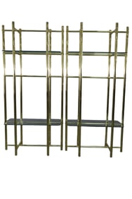 PAIR OF BRASS ETAGERES