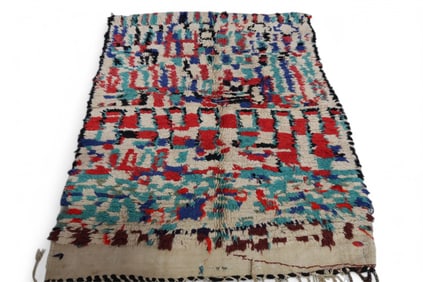 APPROX 6' 2" x 4' 9" HANDMADE WOOL RUG