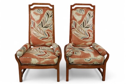 PAIR OF VINTAGE TALL BACK CHAIRS