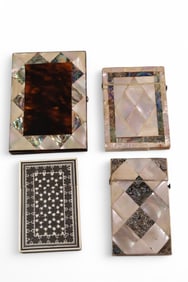 4 VICTORIAN CALLING CARD HOLDERS