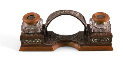CHAMPLEVE INKWELL