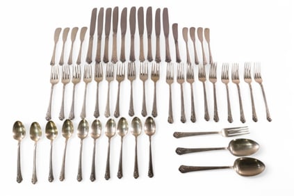 LARGE STERLING SILVER FLATWARE SET