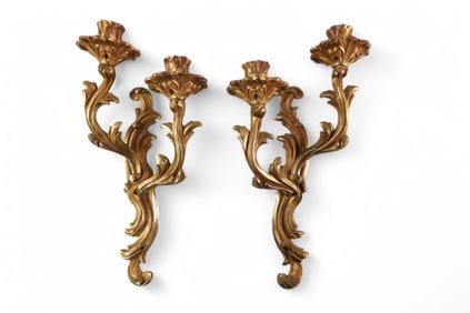 PAIR OF BRONZE CANDELABRAS