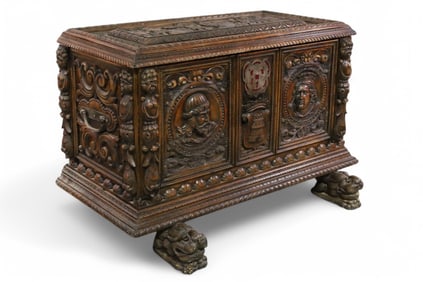 HIGHLY CARVED ITALIAN RENAISSANCE TRUNK